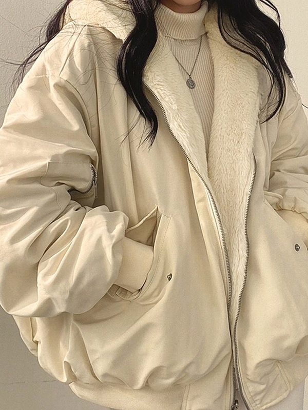 EMMIOL Chaqueta con capucha de forro polar extragrande