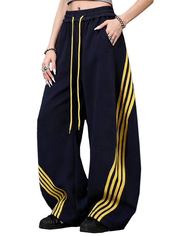 EMMIOL Pantaloni della tuta larghi a righe stile Y2K