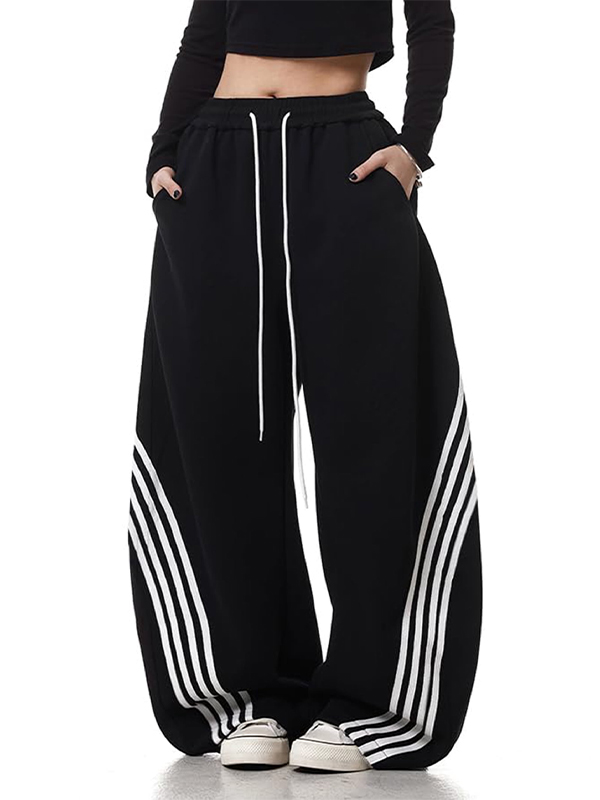 EMMIOL Y2K-gestreifte Baggy-Jogginghose