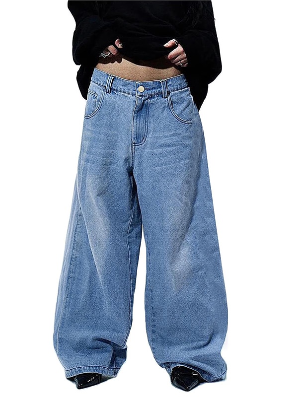 EMMIOL Pantalones vaqueros holgados estilo Y2K