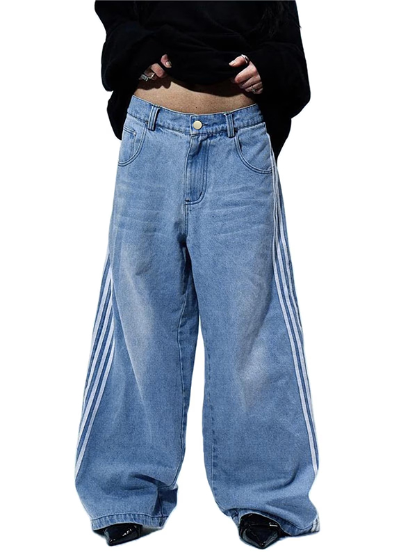 EMMIOL Pantalones vaqueros holgados estilo Y2K