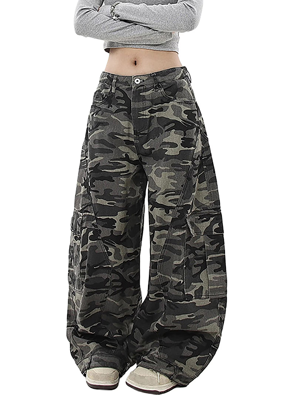 EMMIOL Pantalones vaqueros con forma de barril del año 2000