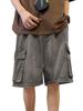 EMMIOL Herren Y2K Denim-Shorts, mittelhoch geschnitten, elastischer Bund, Baggy-Jeans