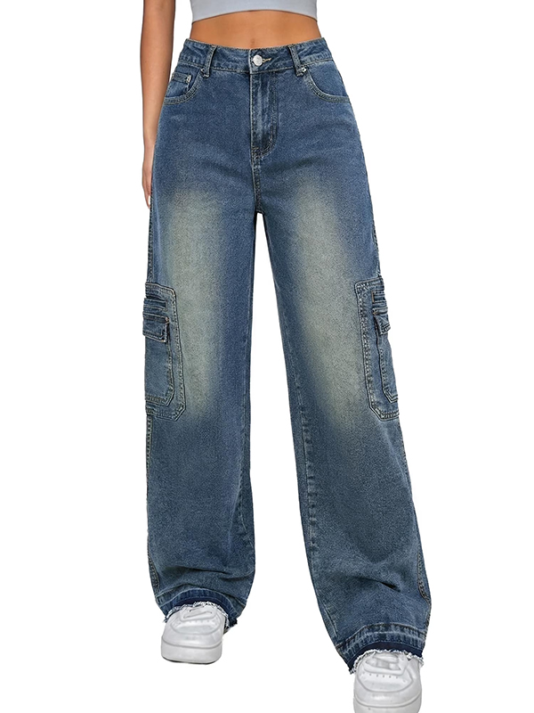 EMMIOL Weit geschnittene Baggy-Jeans