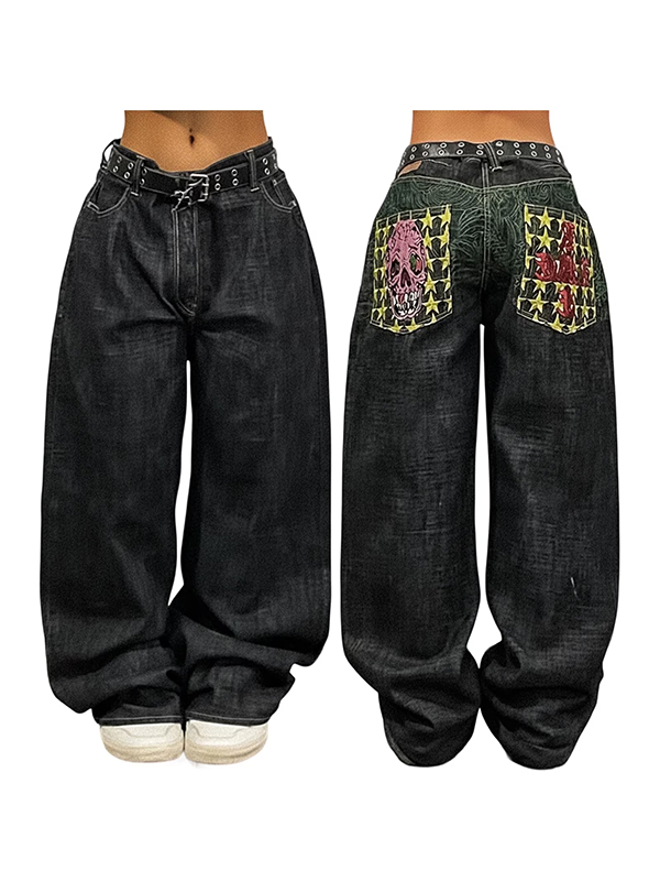 EMMIOL Hip-Hop-Baggy-Jeans