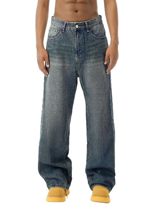EMMIOL Jeans larghi da uomo a gamba larga