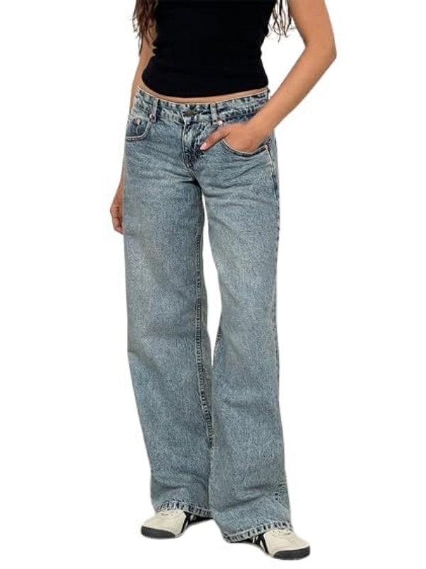 EMMIOL Low Rise Baggy Jeans