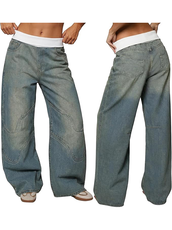EMMIOL High-Waisted Baggy Wide-Leg Jeans