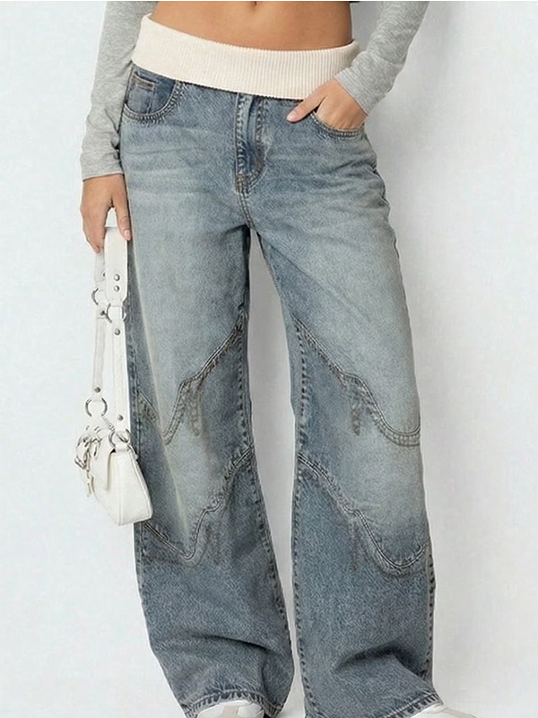 EMMIOL High-Waisted Baggy Wide-Leg Jeans