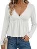 EMMIOL Top peplum con escote en V