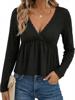 EMMIOL Top peplum con escote en V