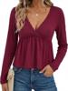 EMMIOL Top peplum con escote en V