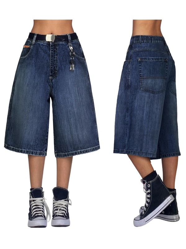 EMMIOL Baggy Jorts for Women Wide Leg Denim Shorts