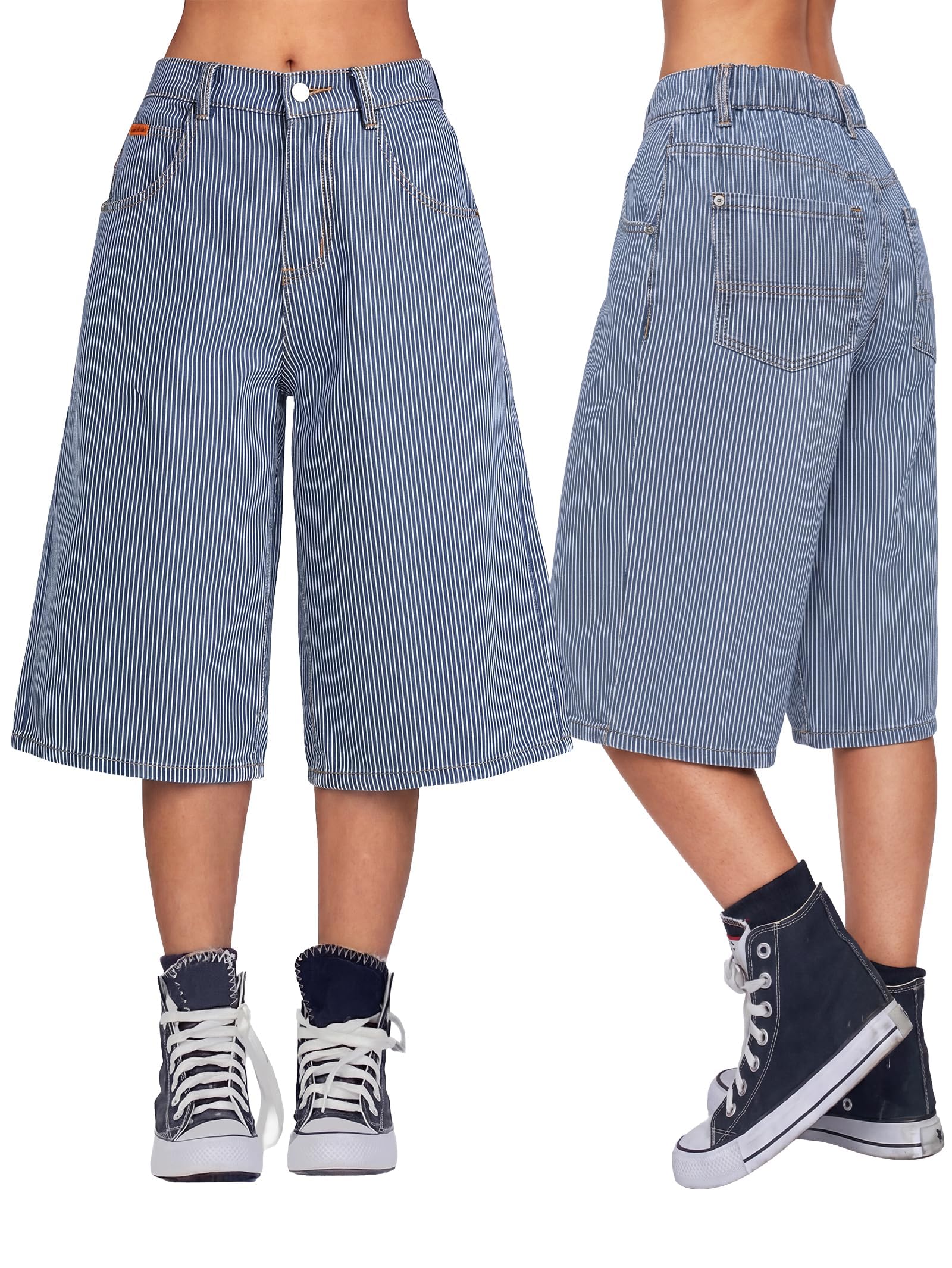 EMMIOL Baggy Jorts for Women Wide Leg Denim Shorts
