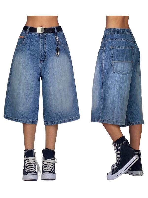 EMMIOL Baggy Jorts for Women Wide Leg Denim Shorts