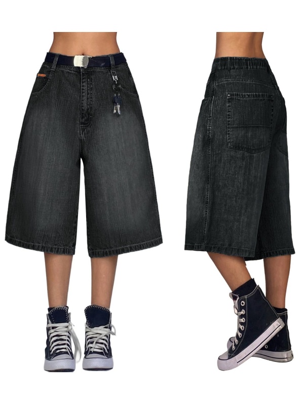 EMMIOL Baggy Jorts for Women Wide Leg Denim Shorts