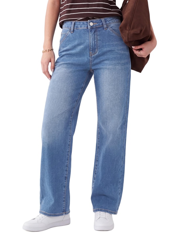 EMMIOL Womens High Waisted Stretch Straight Leg Jeans