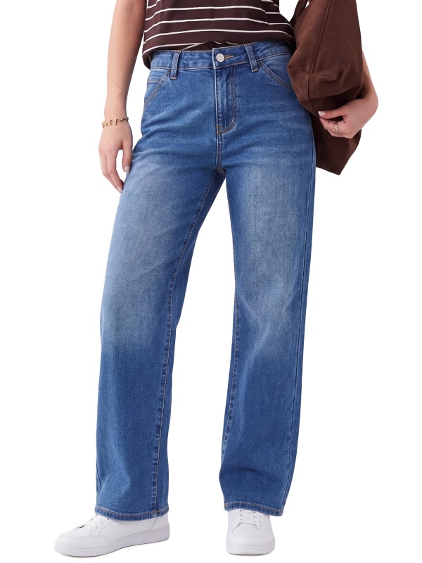 EMMIOL Womens High Waisted Stretch Straight Leg Jeans