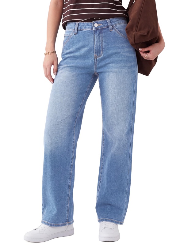 EMMIOL Womens High Waisted Stretch Straight Leg Jeans