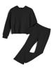 EMMIOL Conjunto de dos piezas: sudadera con capucha y pantalón acampanado.
