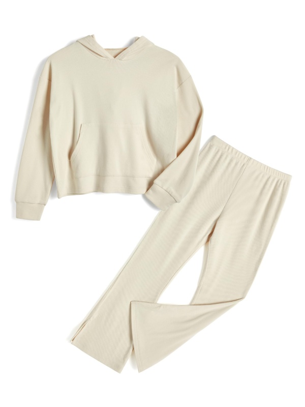 EMMIOL Conjunto de dos piezas: sudadera con capucha y pantalón acampanado.