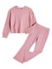EMMIOL Conjunto de dos piezas: sudadera con capucha y pantalón acampanado.