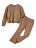 EMMIOL Conjunto de dos piezas: sudadera con capucha y pantalón acampanado.