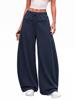 EMMIOL Ropa deportiva de moda de talle alto con bolsillos, estilo preppy deportivo.
