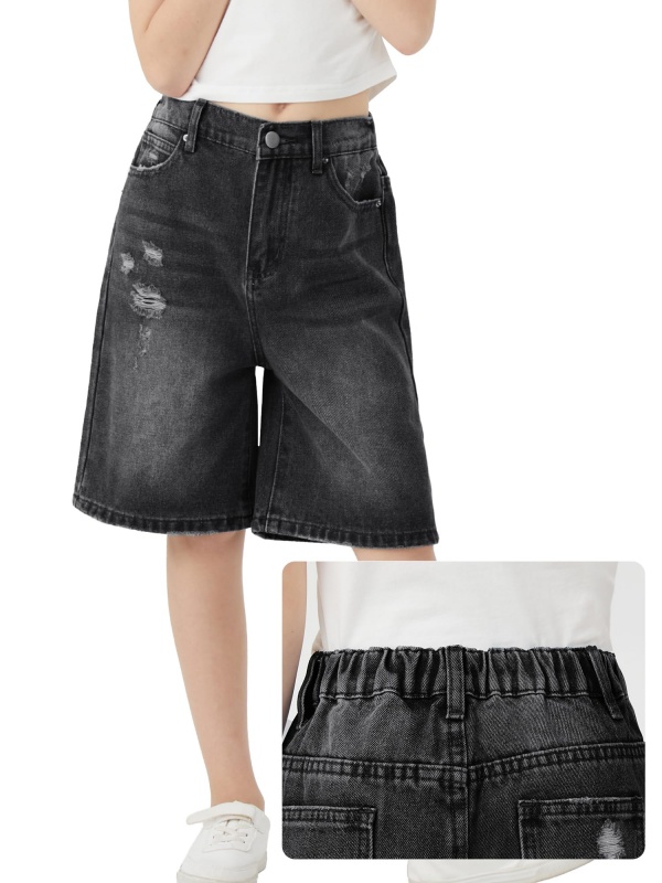 EMMIOL Girls Shorts Elastic Waist Jorts