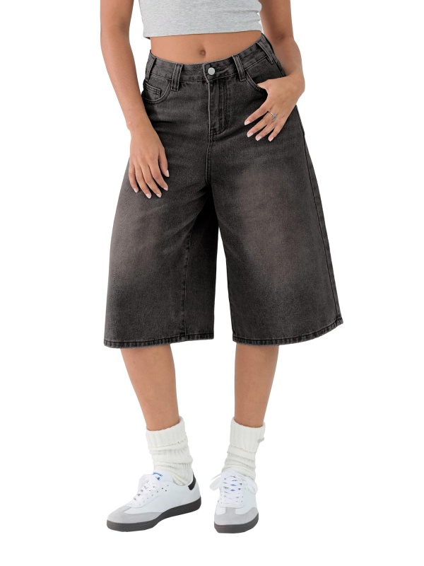 EMMIOL Bermudas vaqueras de pierna ancha