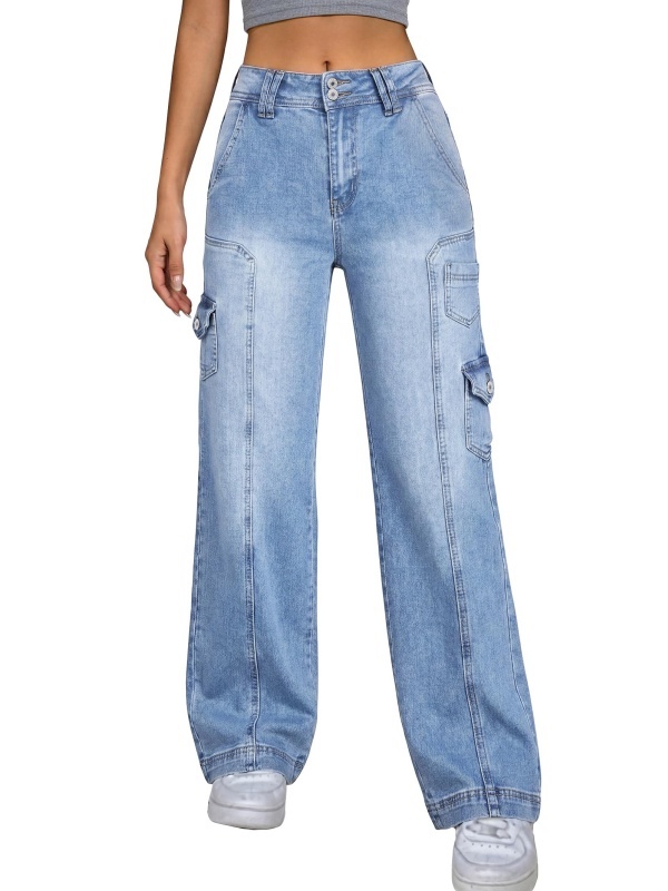 EMMIOL Y2K Weite, lässige Jeans