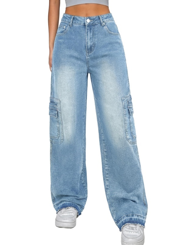EMMIOL Y2K Weite, lässige Jeans