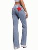 EMMIOL Back Star Patchwork Flare Jeans