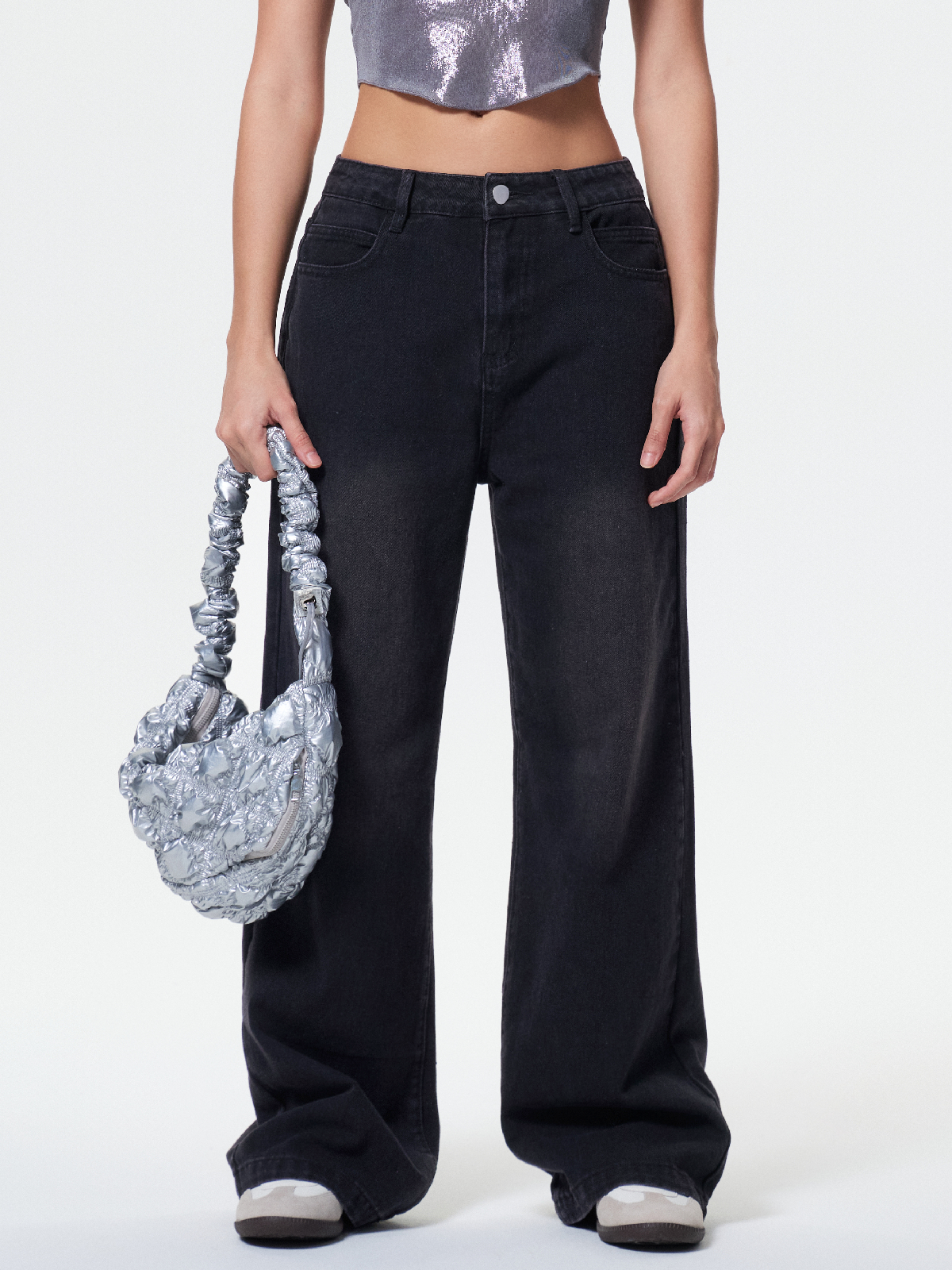 EMMIOL Pocket Design Blue Wash Boyfriend Jeans