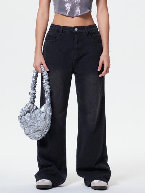 Jeans boyfriend lavati blu con design tascabile