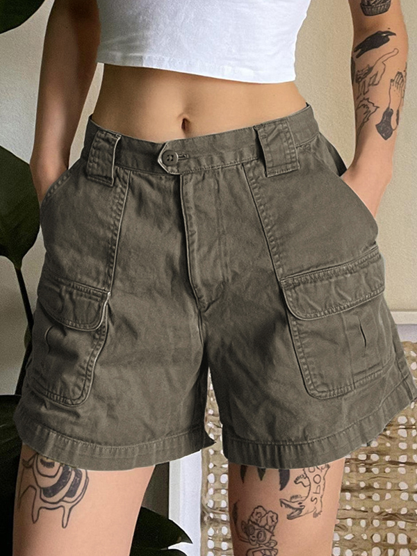 EMMIOL Shorts cargo de pierna recta de mezclilla