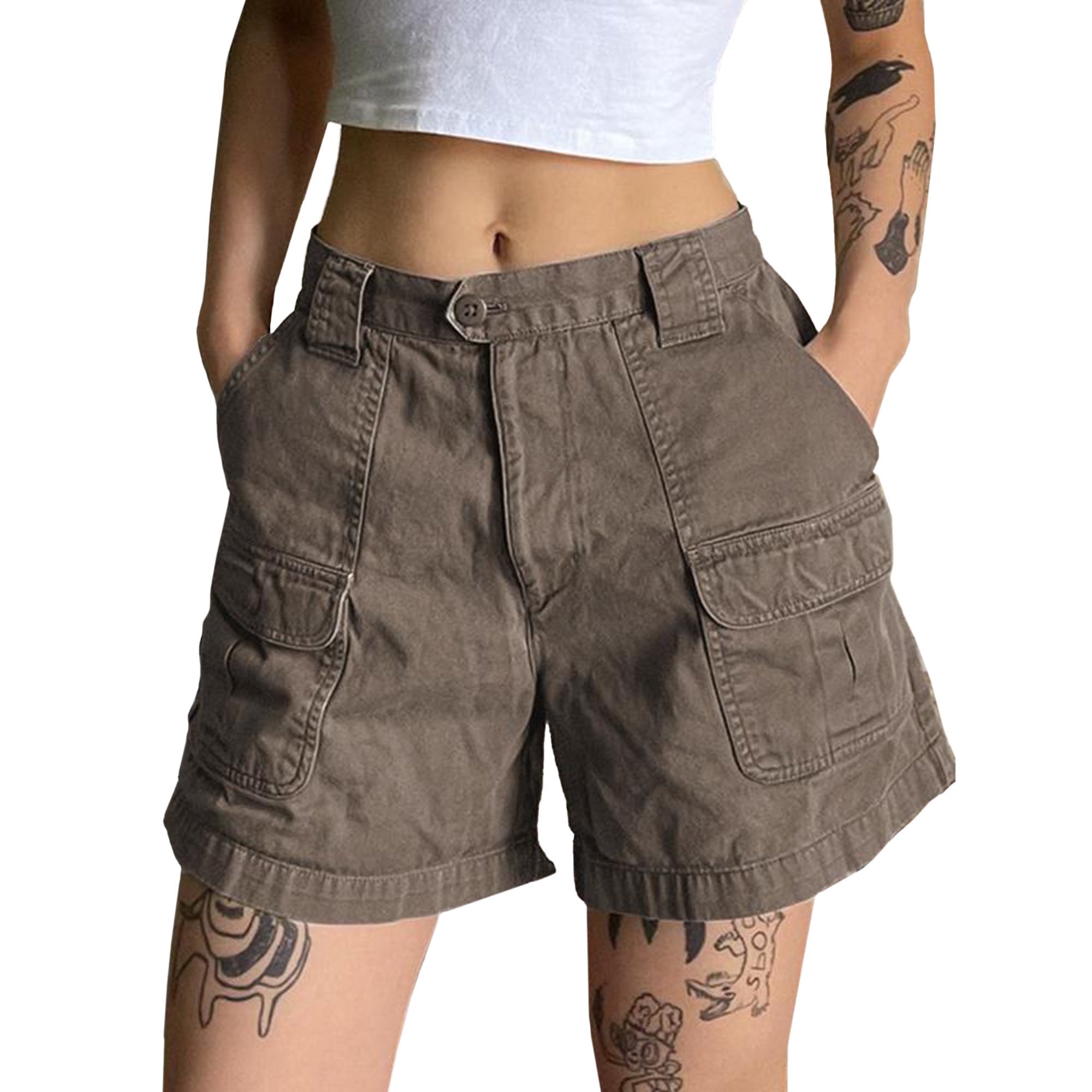 EMMIOL Shorts cargo de pierna recta de mezclilla