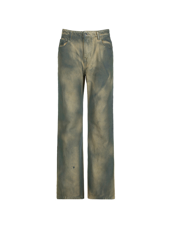 EMMIOL Boyfriend-Jeans im Distressed-Look mit niedrigem Bund und Ombré-Muster