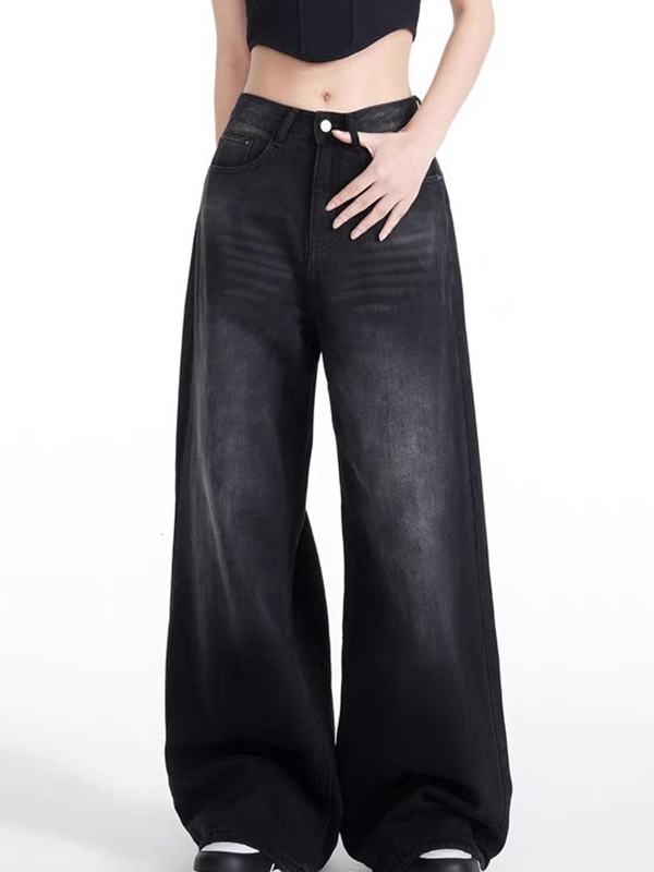 EMMIOL Vintage Black Wash High Rise Boyfriend Jeans