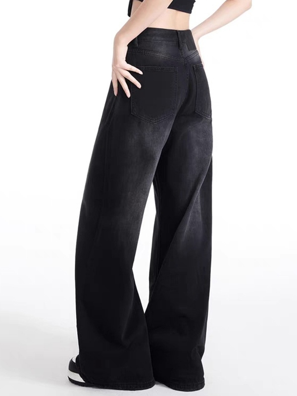 EMMIOL Vintage Black Wash High Rise Boyfriend Jeans