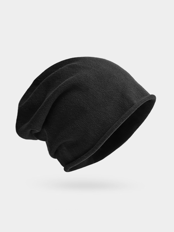 EMMIOL Gorro tejido con ala enrollada y pelo liso y suave