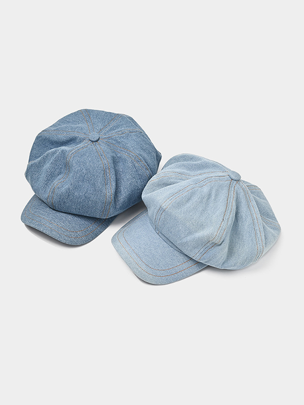 EMMIOL Vintage Wash Denim Beret Hat?