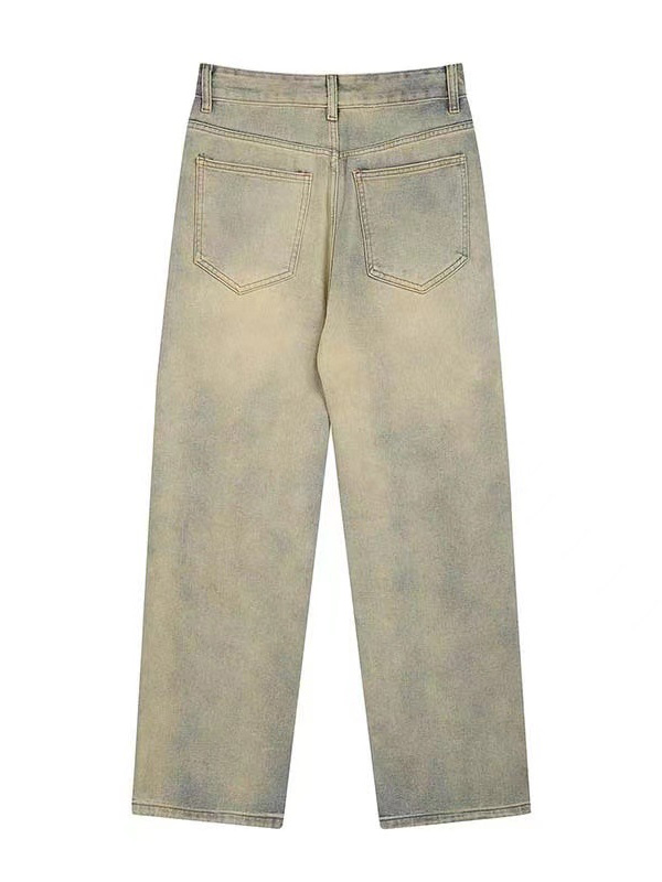 Emmiol Spedizione gratuita 2025 Jeans larghi con ricamo patch