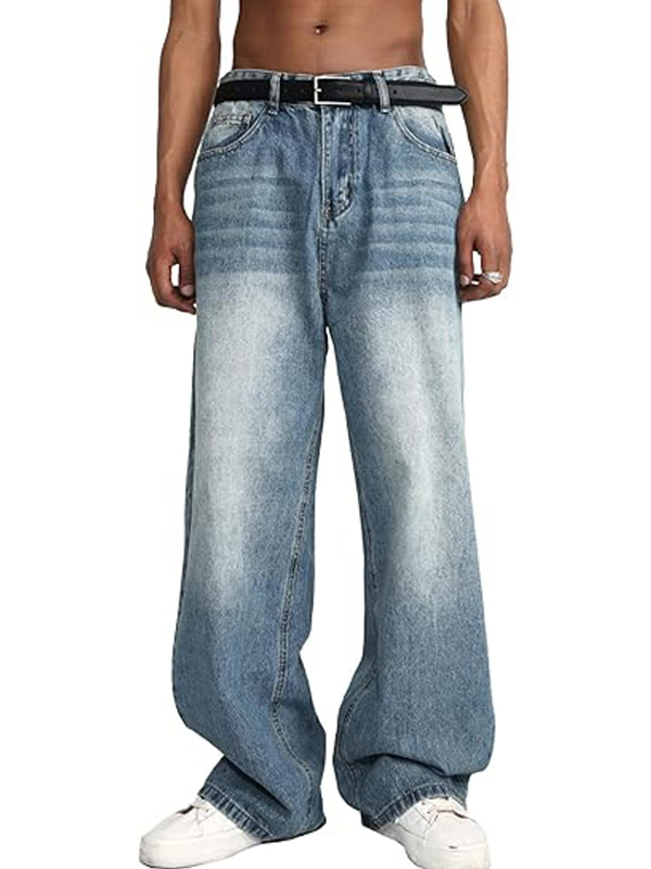 EMMIOL Jeans Sueltos De Piernas Anchas Rectas Azules