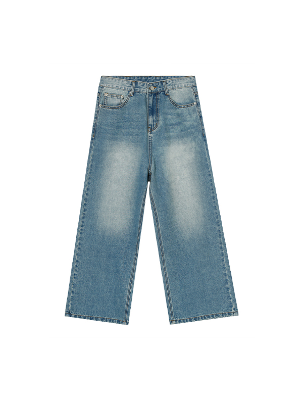 EMMIOL Versatile Blue Straight Leg Loose Jeans