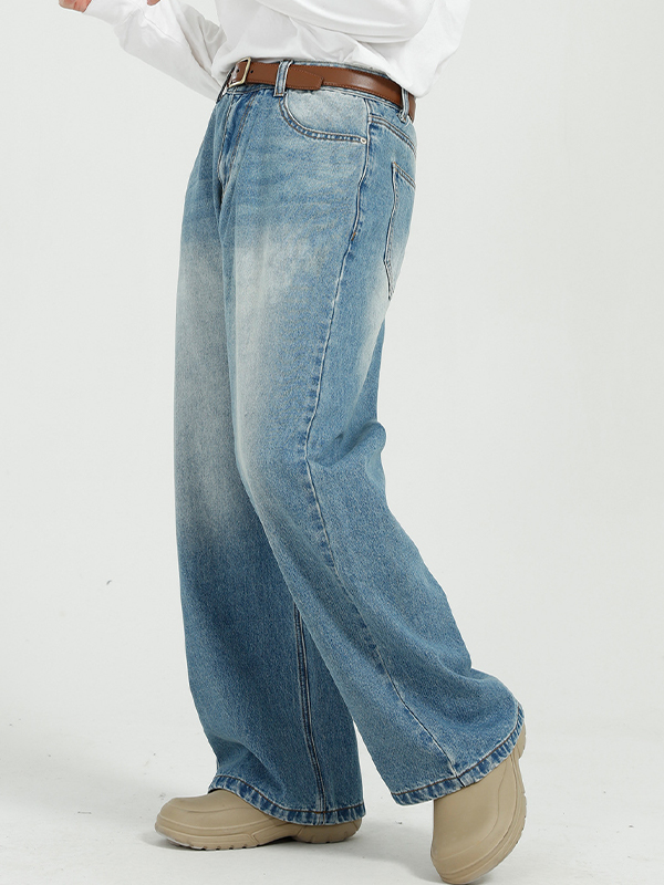 EMMIOL Versatile Blue Straight Leg Loose Jeans