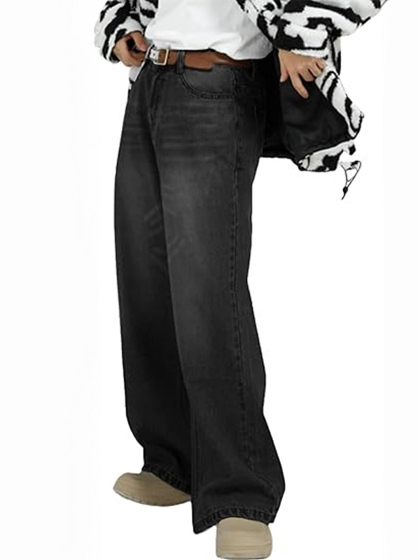 EMMIOL Versatile Blue Straight Leg Loose Jeans