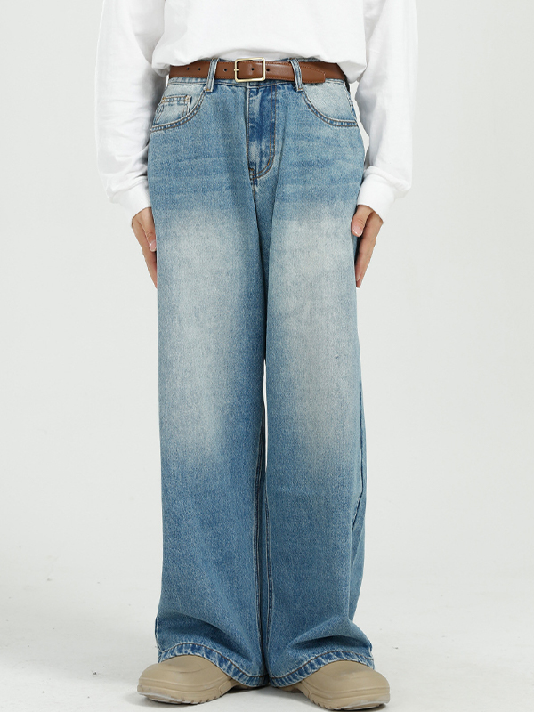 EMMIOL Versatile Blue Straight Leg Loose Jeans