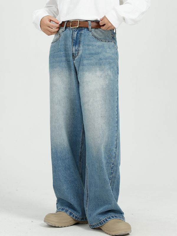 EMMIOL Versatile Blue Straight Leg Loose Jeans