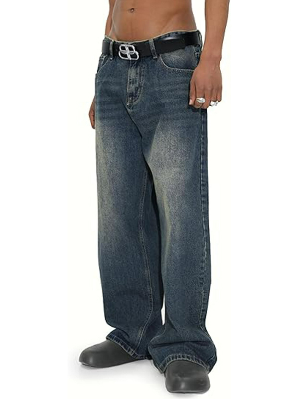 EMMIOL Jeans holgados de pierna ancha estilo americano